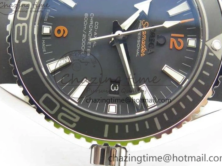 0127 GoodFit Planet Ocean Pro 45mm OMF 1:1 Best Edition Orange Marker On Rubber Strap A8500 (Black Balance Wheel) 8139